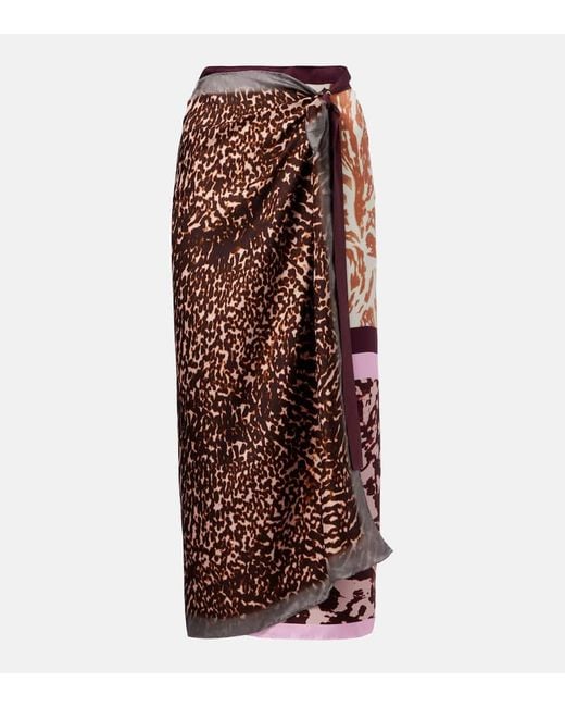 Falda Envolvente Scarfy De Seda Dries Van Noten de color Purple