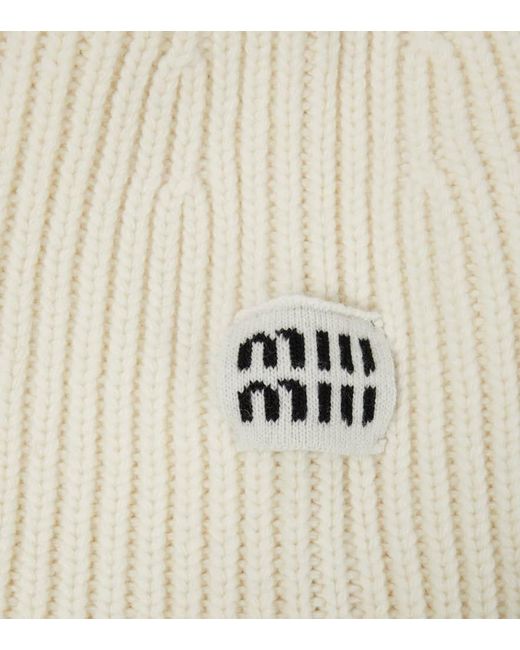 Miu Miu Natural Wool-Blend Ski Mask
