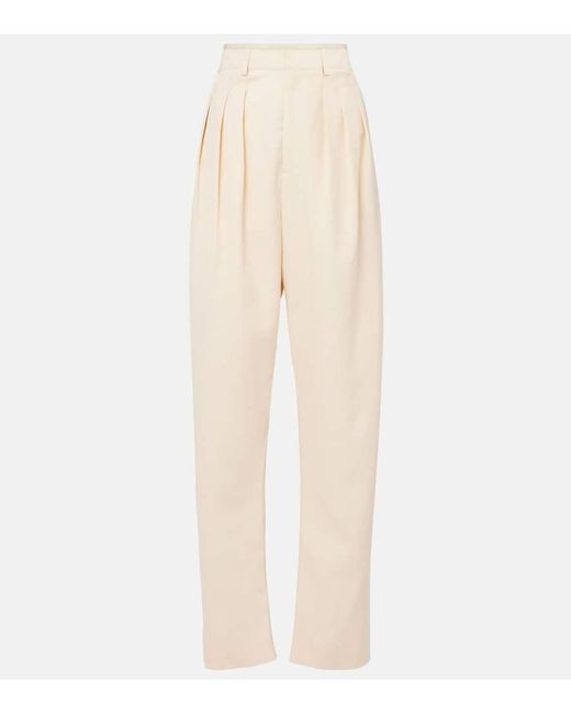 Lemaire Natural Wool-Blend Gabardine Tapered Pants