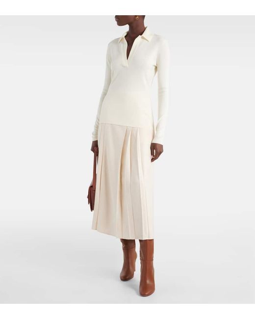 Pullover in cashmere e seta di Gabriela Hearst in White