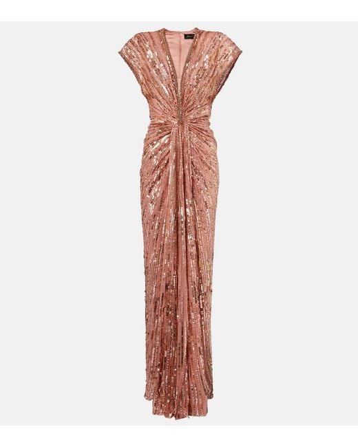 Jenny Packham Pink Zola Embellished Gown