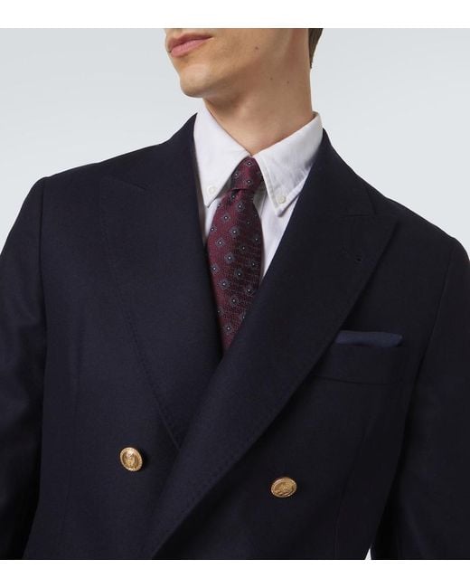 Brunello Cucinelli Purple Silk Jacquard Tie for men