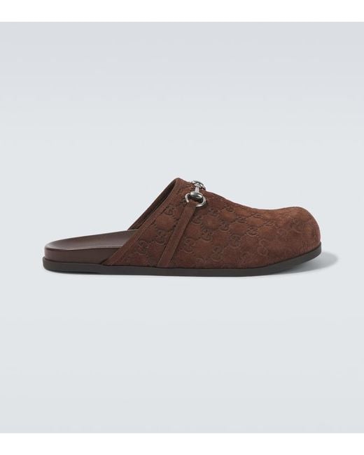 Mules Horsebit di Gucci in Brown da Uomo
