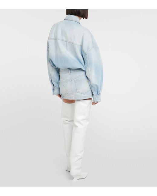 The Attico Blue Denim Miniskirt