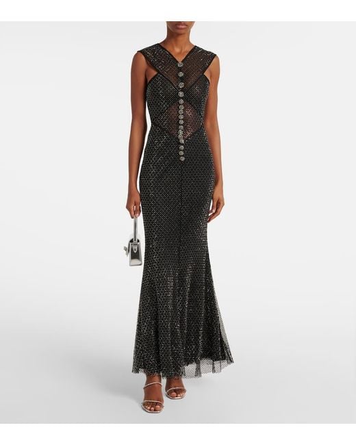 Robe Midi A Ornements Self-Portrait en coloris Black