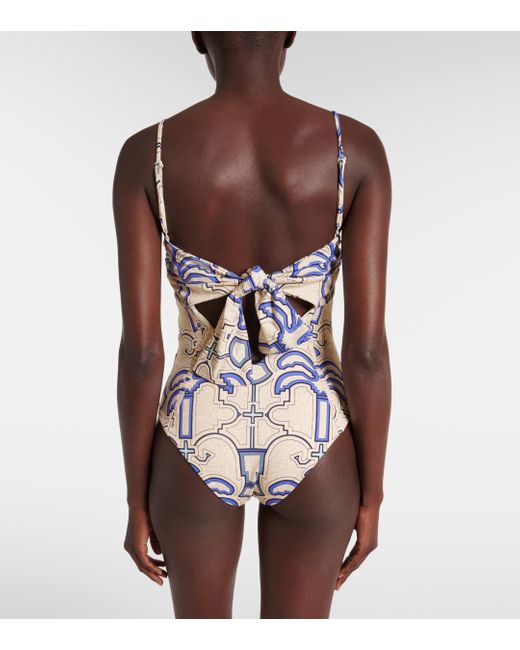 Johanna Ortiz Blue Printed Swimsuit