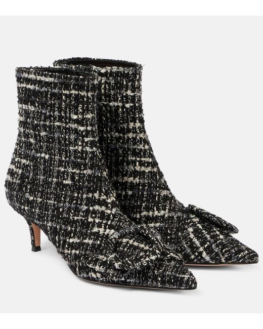 Gianvito Rossi Black Bouclé Ankle Boots