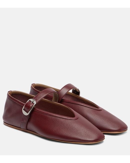 Le Monde Beryl Red Stella Leather Ballet Flats