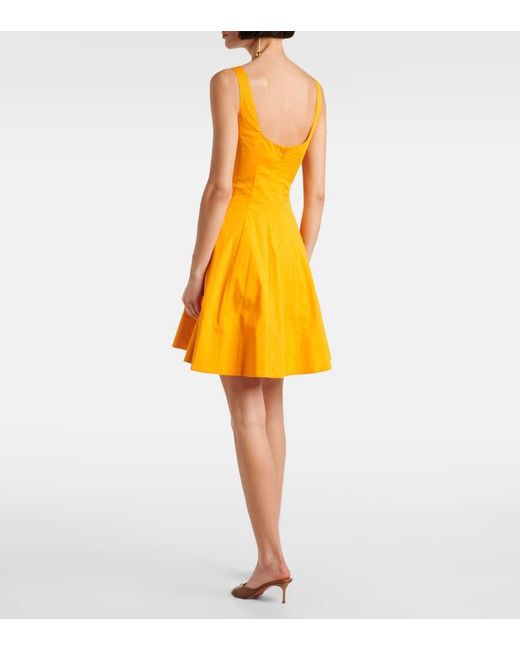 Staud Yellow Wells Cotton Poplin Minidress