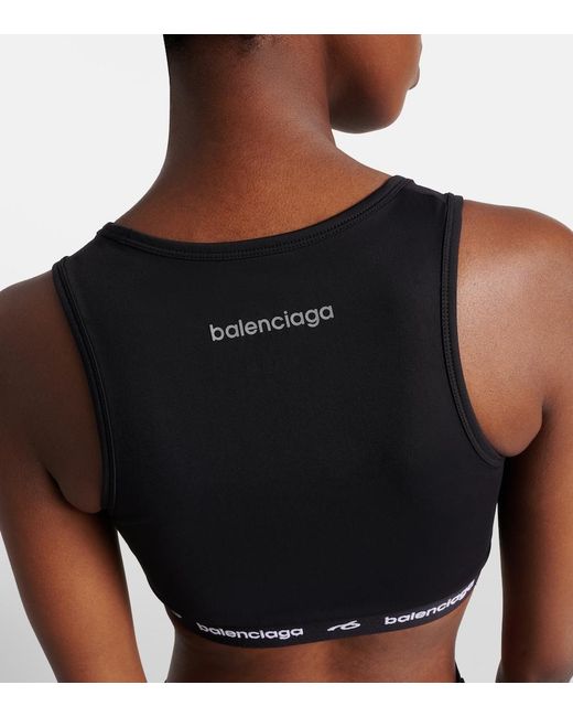 Balenciaga Black Logo Sports Bra