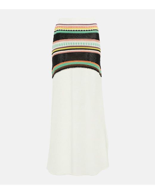 Chloé White High-Rise-Maxirock Aus Wolle