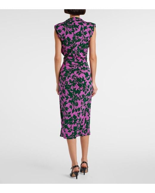 Diane von Furstenberg Purple Aviel Printed Midi Dress