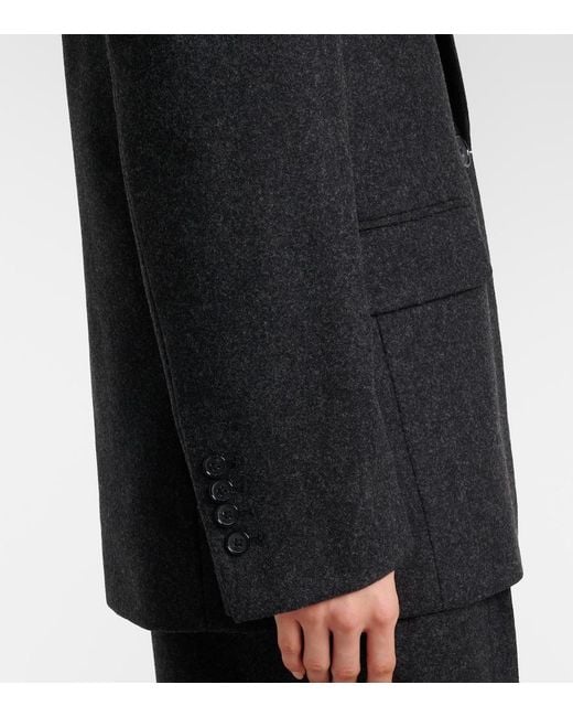 Totême  Black Wool-Blend Flannel Blazer