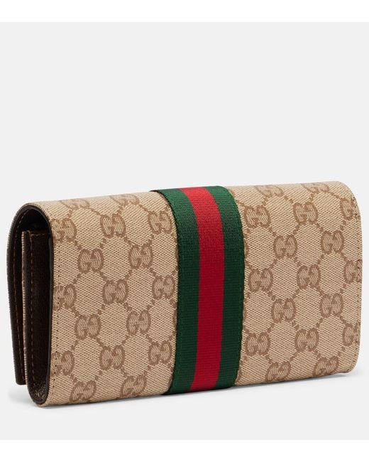 Gucci Brown Essence Gg Canvas Wallet