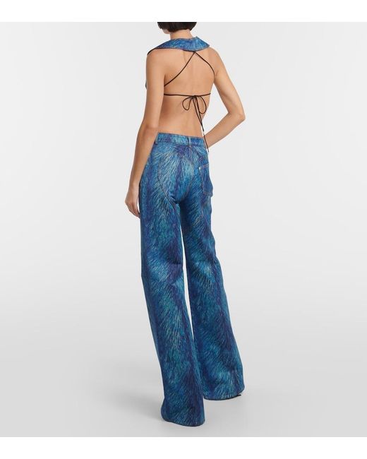 Jeans Flared Estampados Area de color Blue