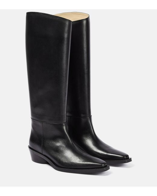 Proenza Schouler Black Bronco Leather Knee-high Boots