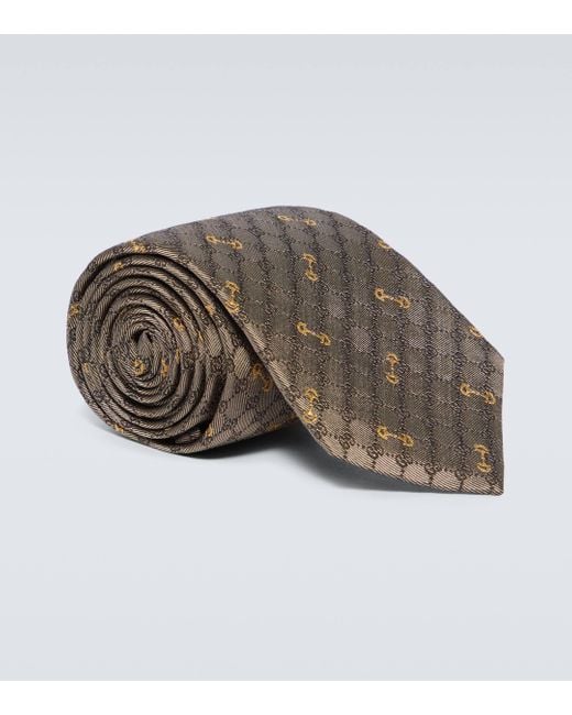 Cravate GG en jacquard de soie Gucci pour homme en coloris Natural