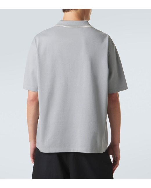 FRAME Gray Cotton Pique Polo Shirt for men