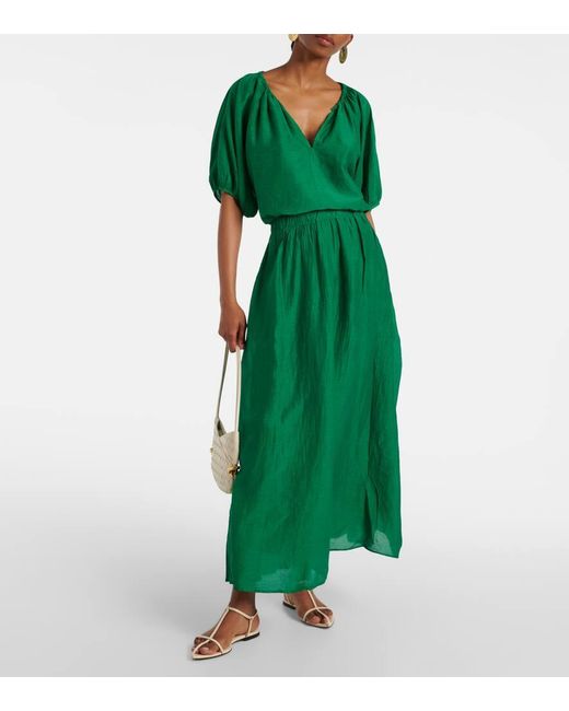Velvet Green Mariela Cotton And Silk Maxi Skirt
