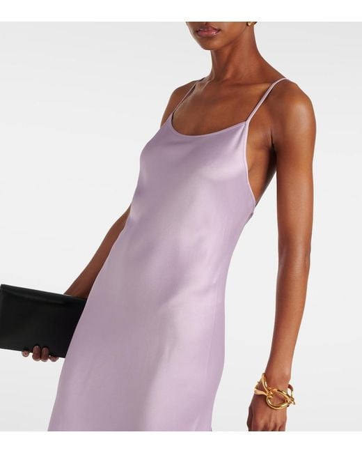 Victoria Beckham Purple Satin Gown
