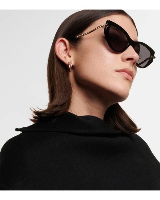 BVLGARI Brown Cat-Eye-Sonnenbrille Serpenti Viper