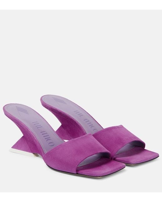 The Attico Purple Cheope 60 Suede Mules