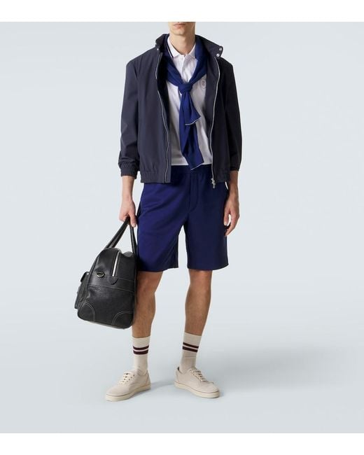 Brunello Cucinelli Blue Technical Blouson Jacket for men