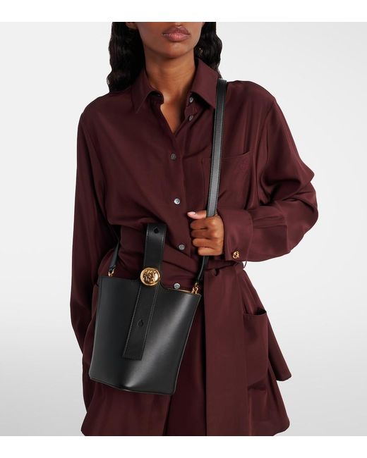 Loewe Black Pebble Mini Leather Bucket Bag