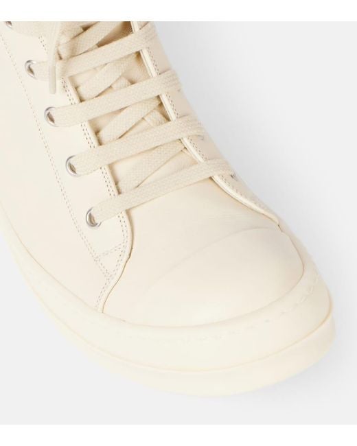 Rick Owens Natural High-Top Sneakers Aus Leder