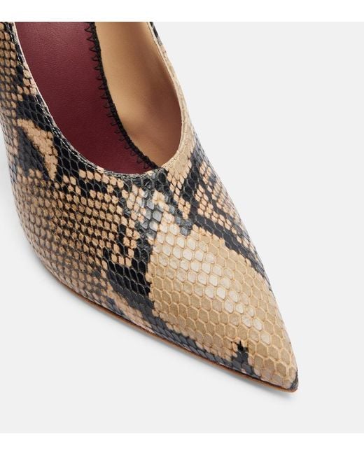 Magda Butrym Brown 115 Snake-Effect Leather Pumps