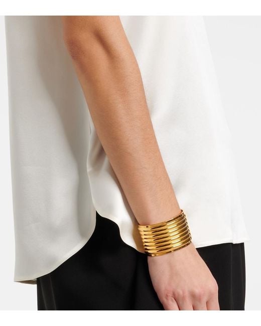 Max Mara White Dida Silk Satin T-Shirt
