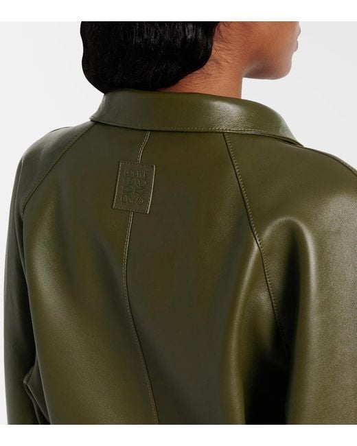Loewe Green Anagram Leather Jacket