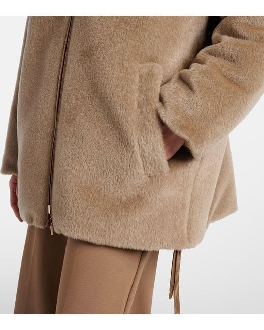 Max Mara Brown Olivia Reversible Alpaca And Wool Down Jacket