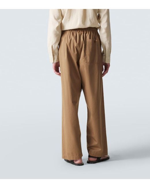 Lemaire Brown Cotton Twill Wide-Leg Pants for men