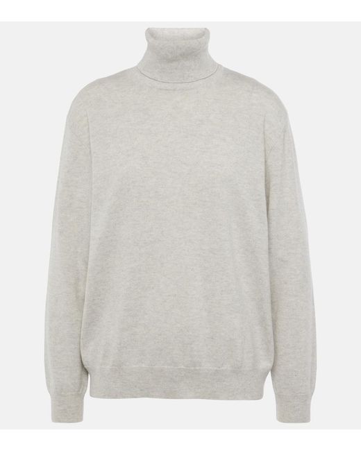 Brunello Cucinelli White Turtleneck Cashmere Sweater