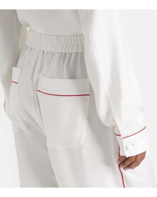 Tom Ford White Silk Twill Pajama Pants
