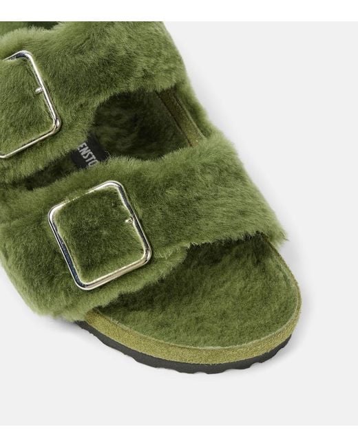 Birkenstock Green Arizona Shearling Sandals