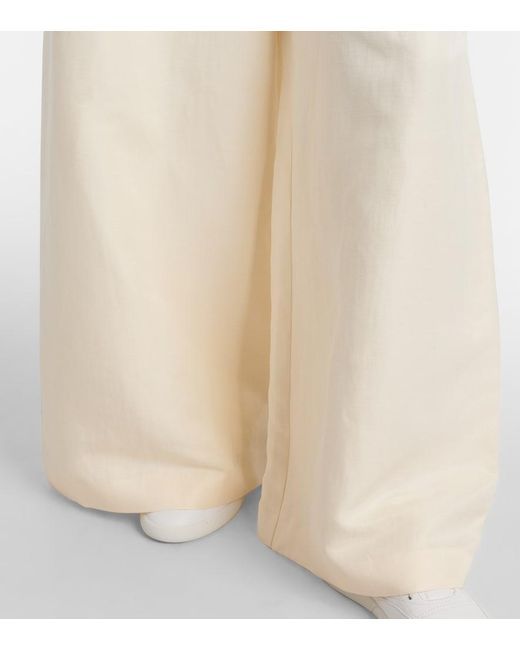 Gabriela Hearst White Gelos Linen And Silk Wide-Leg Pants