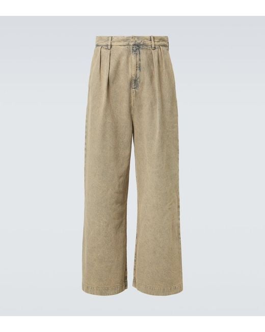 Loewe Natural Pleated Wide-Leg Jeans for men