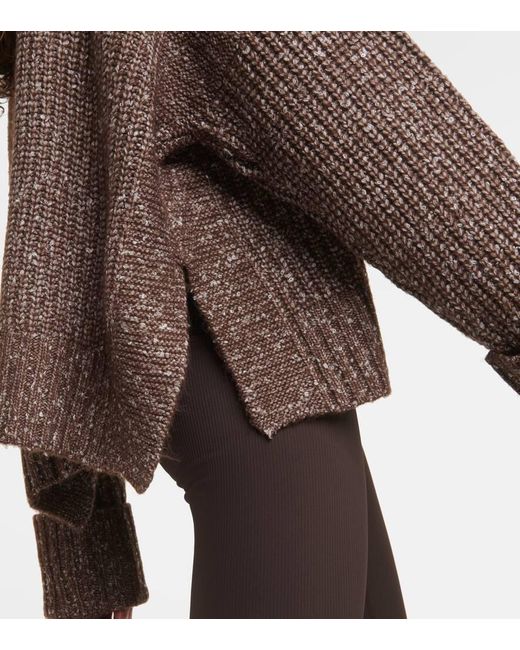 Varley Brown Amelia Half-zip Sweater