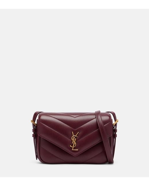 Saint Laurent Purple Loulou Toy Matelasse Leather Crossbody Bag