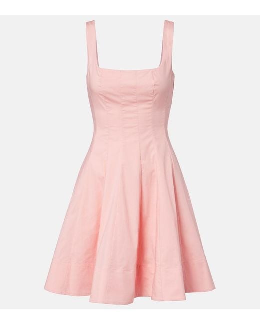 Staud Pink Wells Cotton Minidress