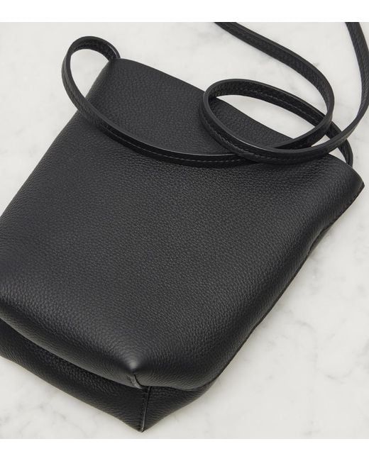 The Row Black N/S Park Leather Crossbody Bag