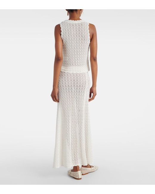 Ganni White Crochet Top