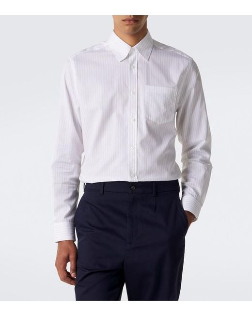 Dunhill White Striped Cotton Shirt for men