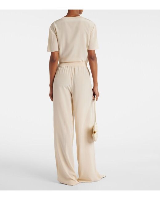 Joseph Natural High-Rise Silk Crepe Wide-Leg Pants