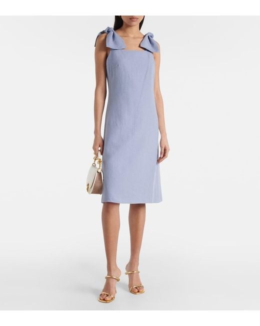 Chloé Blue Linen Midi Dress
