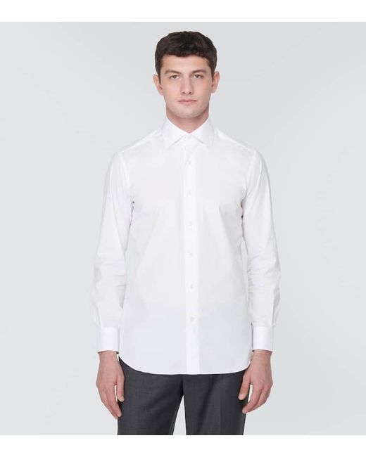 Brioni Hemd aus einem Baumwollgemisch in White für Herren