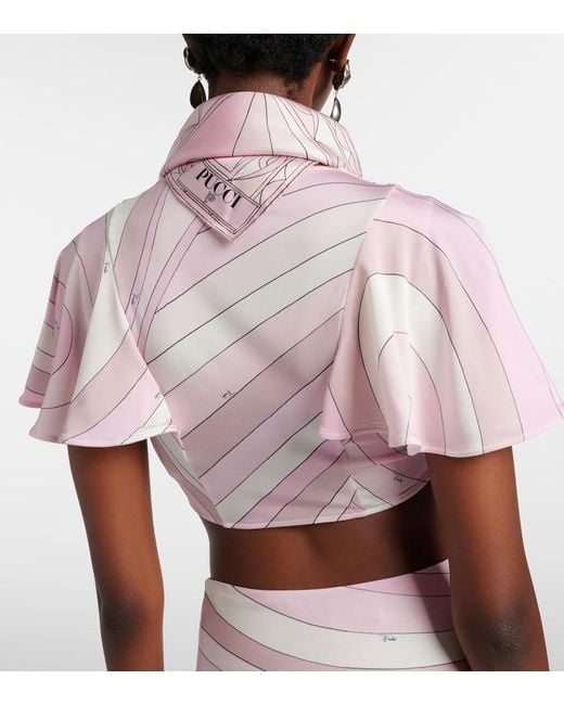 Emilio Pucci Pink Occhi Silk Twill Scarf