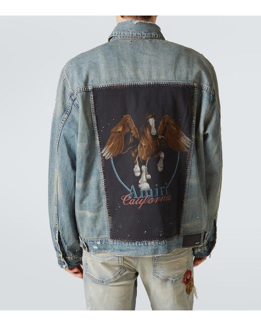 Amiri Blue Vintage Pegasus Jacket for men